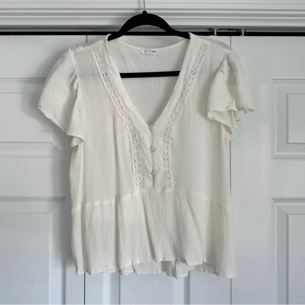 Eyeshadow White Button Up Blouse